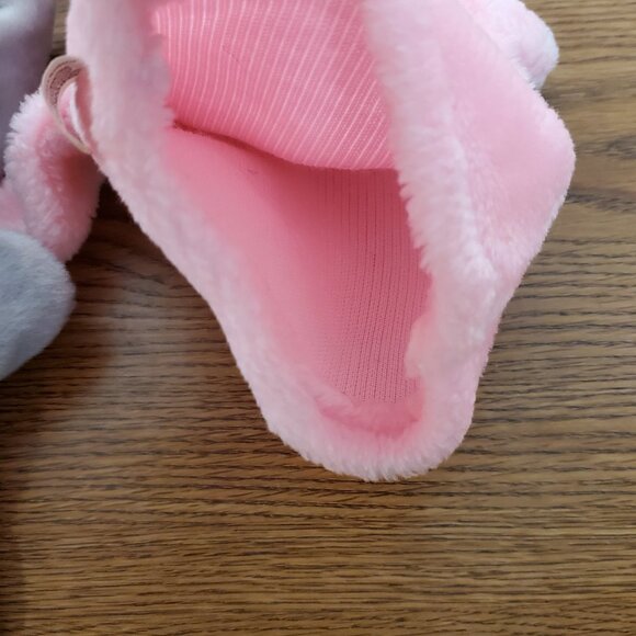 Plush 8" Gray Elephant and 10" Pink Pig Hand Puppets - Lot of 2 - Picture 4 of 5